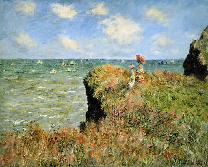 Claude Monet Stroll At The Rocks Of Pourville